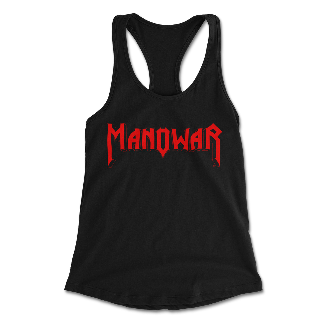 Manowar Ladies' Racer Back Tank Top With Logo And SOTH