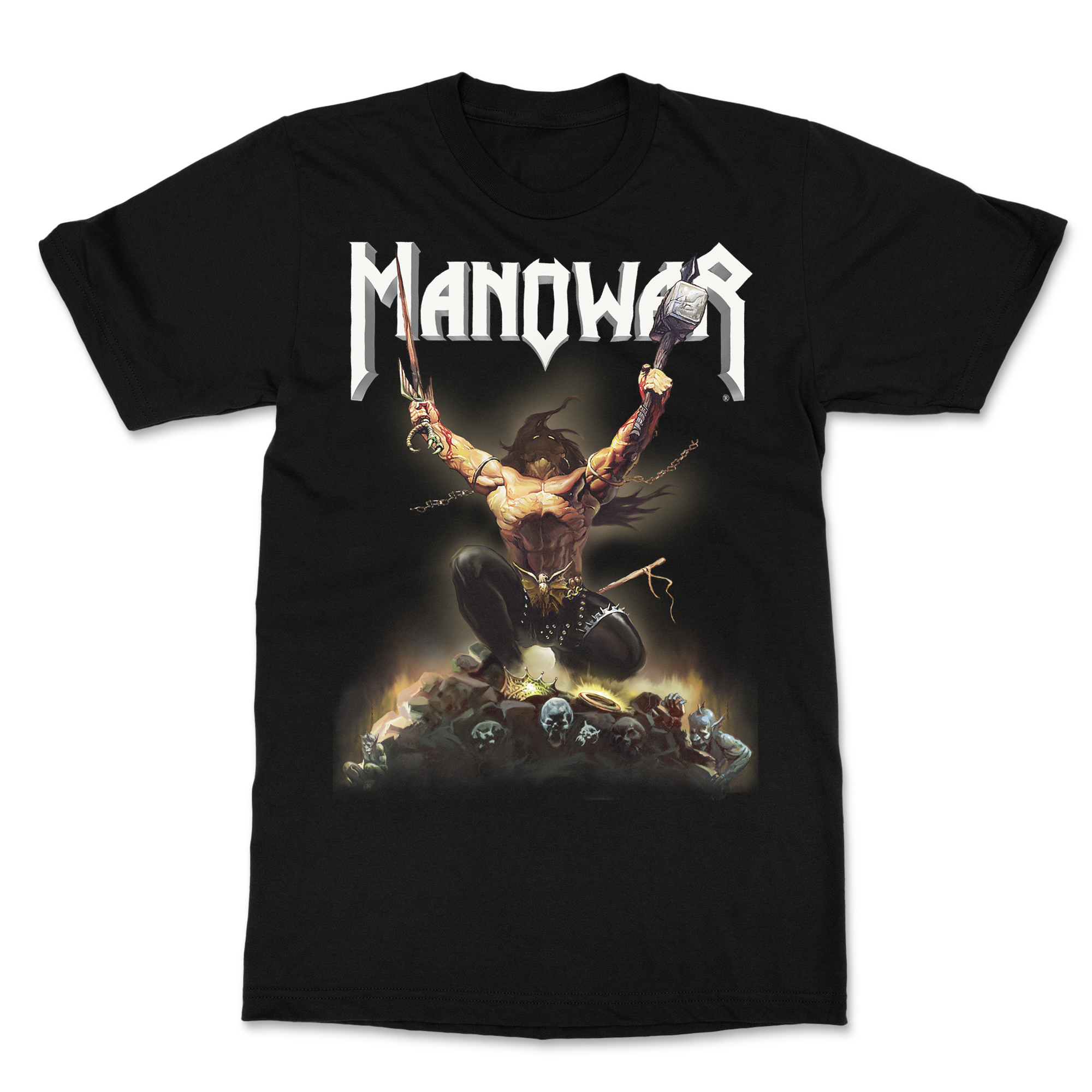 Manowar T shirt Triumph Of Steel White Logo