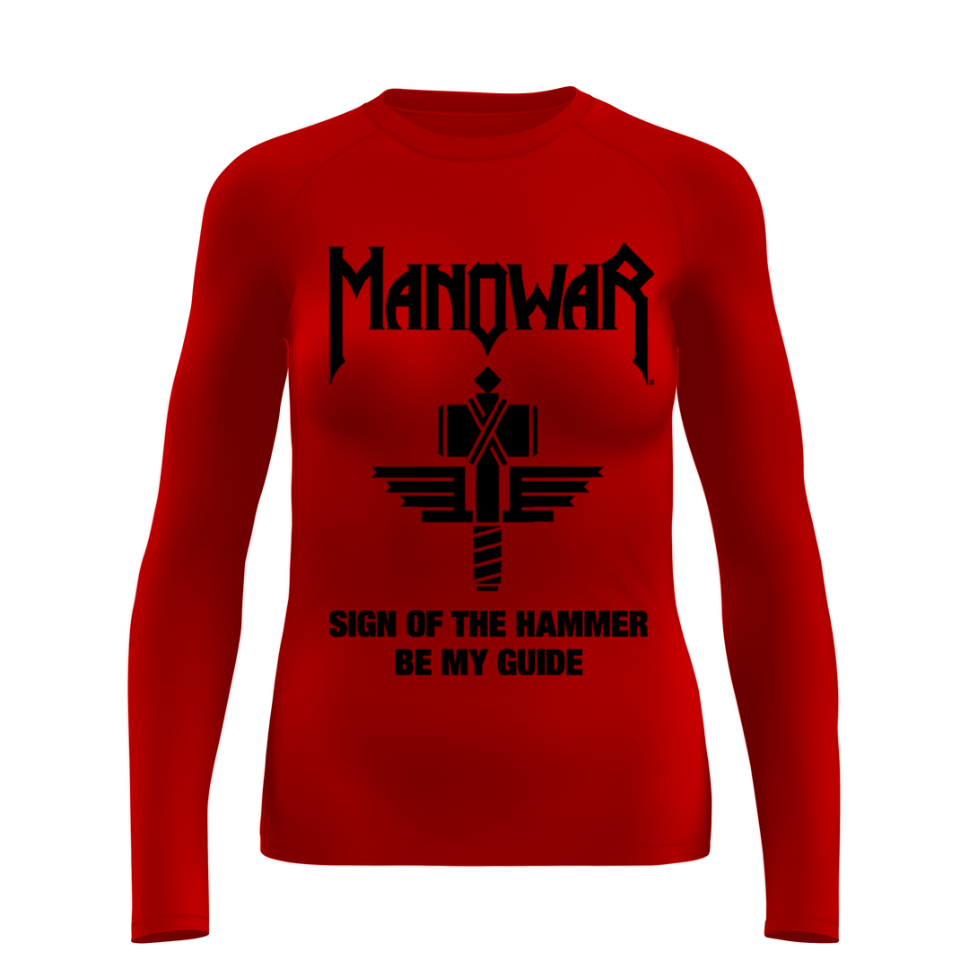 Manowar Ladies' Long Sleeve Sign Of The Hammer - red - Ltd. Edition