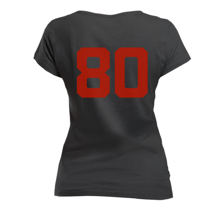 Manowar Ladies’ V-neck T-Shirt True Since 1980 black with logo