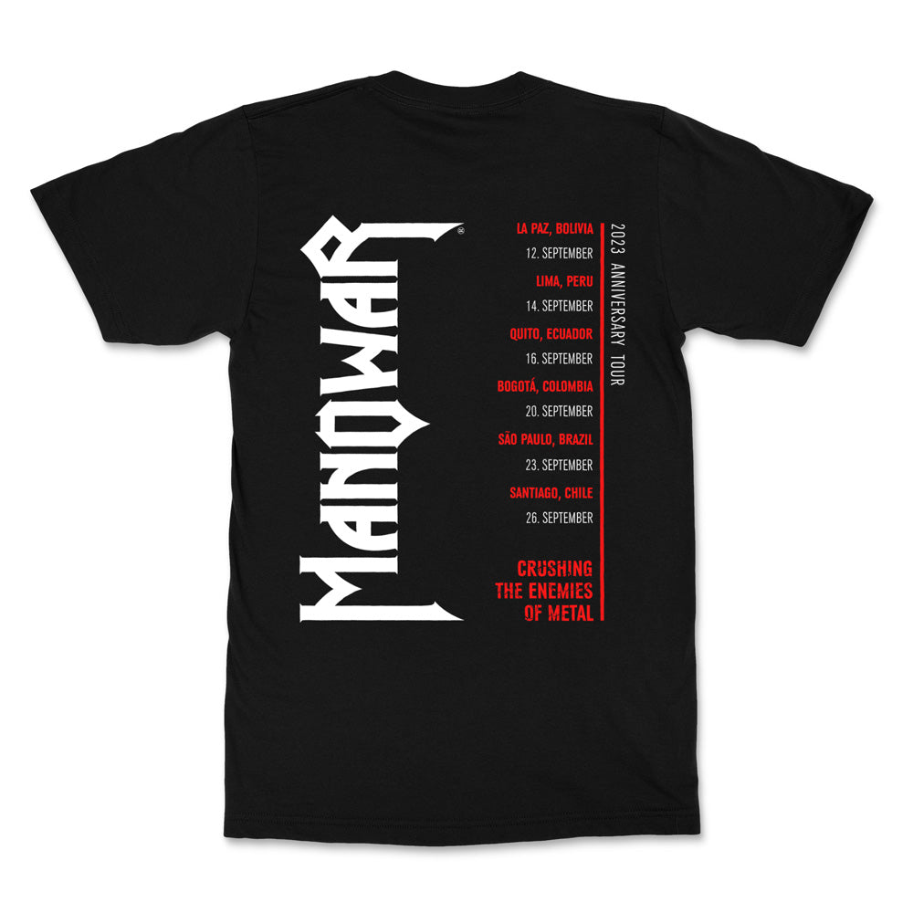 Manowar T-shirt Crushing the Enemies of Metal - Tour South America 2023 - Ltd. Edition