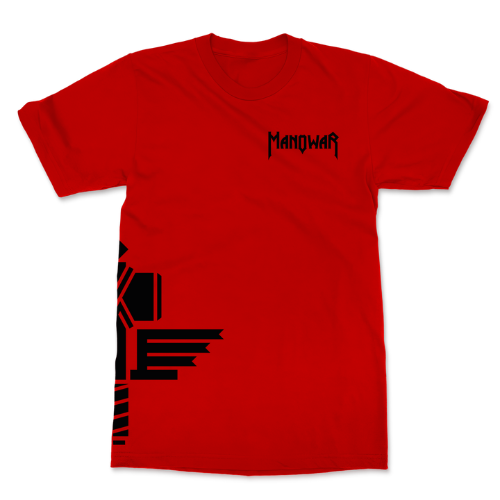 MANOWAR T-SHIRT SIGN OF THE HAMMER SIDE PRINT RED 2025