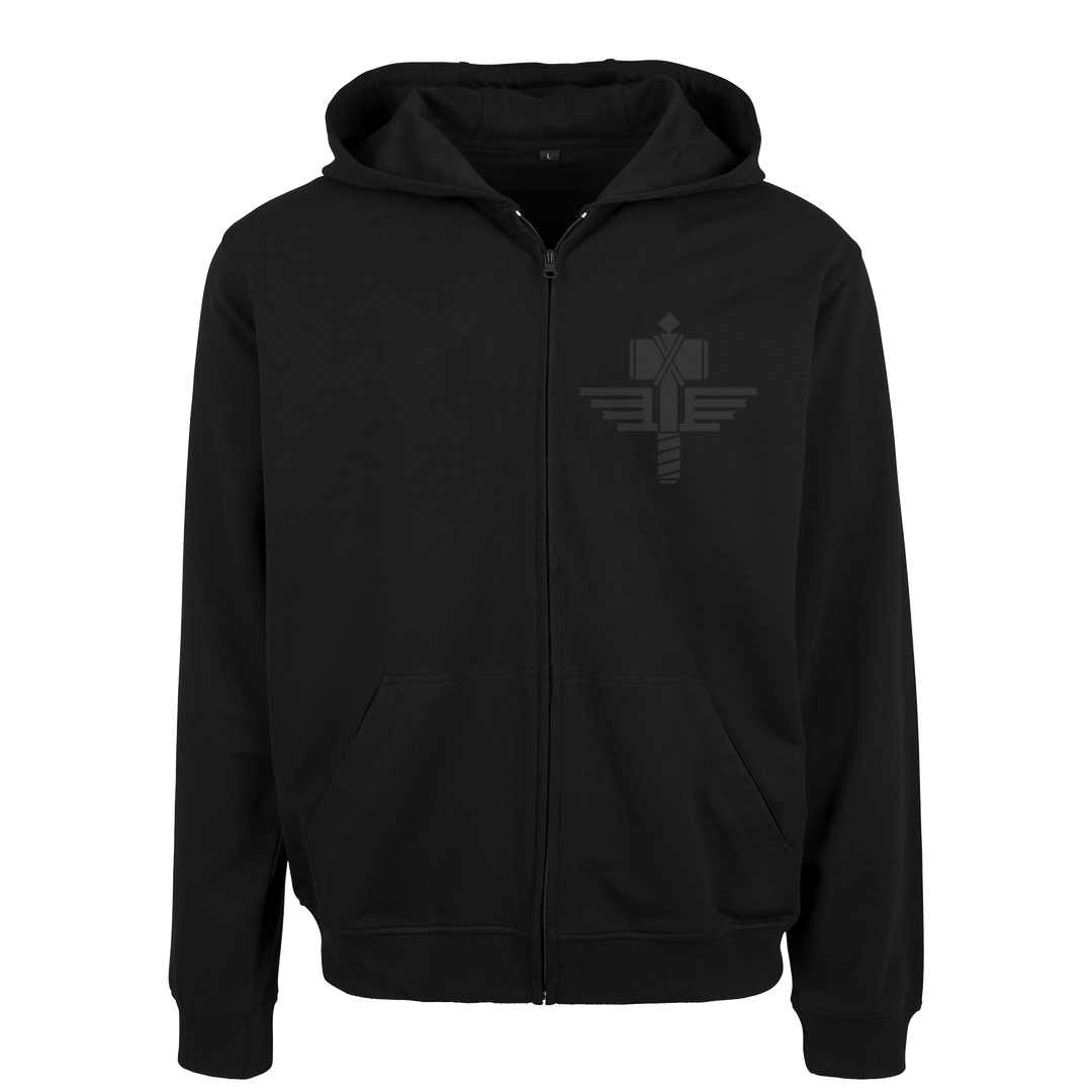 Manowar Zip Hoodie Men’s 3D outline Logo Vertical