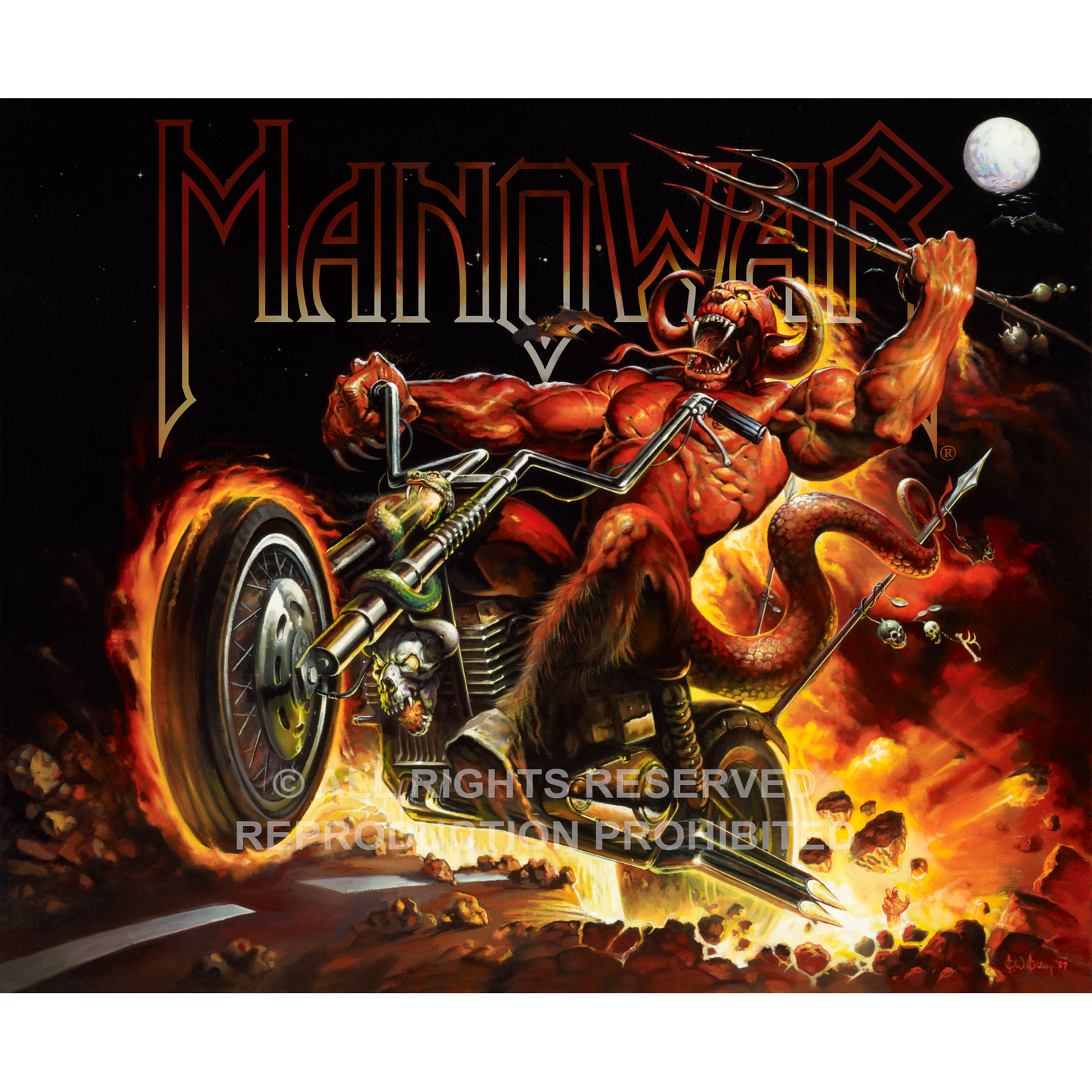 MANOWAR - Hell On Wheels - Ken Kelly - Fine Art Print - Extra Large