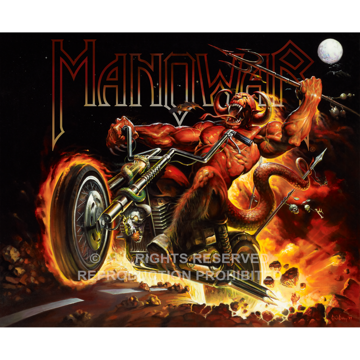 MANOWAR - Hell On Wheels - Ken Kelly - Fine Art Print - Large