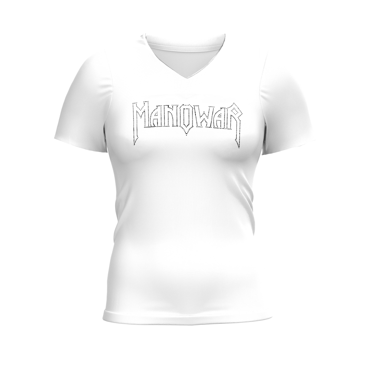 Ladies T-Shirt V-Neck White With Sparkle Logo - Ltd. Edition