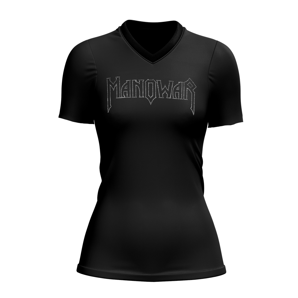 Ladies T-Shirt Black with Sparkle Logo, Black