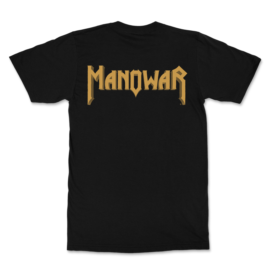 MANOWAR T-SHIRT SWORD VERTICAL YELLOW LOGO