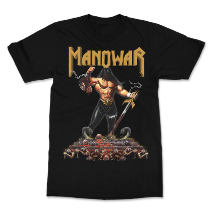 Manowar T-Shirt Dawn Of Battle Yellow Logo
