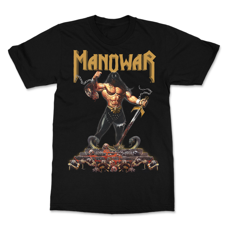 Manowar T-Shirt Dawn Of Battle Yellow Logo
