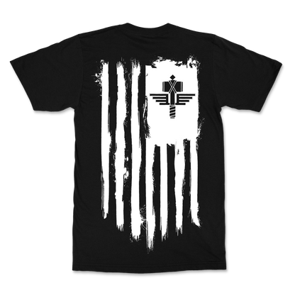 Manowar T-Shirt Sign Of The Hammer Stripes - White On Black 2023