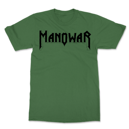 Manowar T-Shirt Sign Of The Hammer Stripes - Black On Military Green