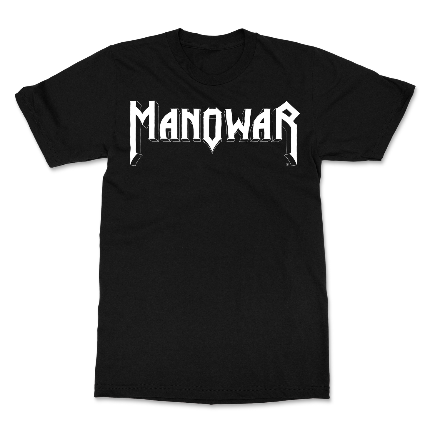Manowar T-Shirt Sign Of The Hammer Stripes - White On Black 2023