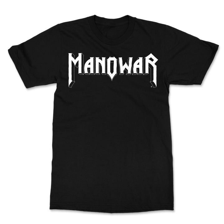 Manowar T-Shirt Sign Of The Hammer Stripes - White On Black 2023