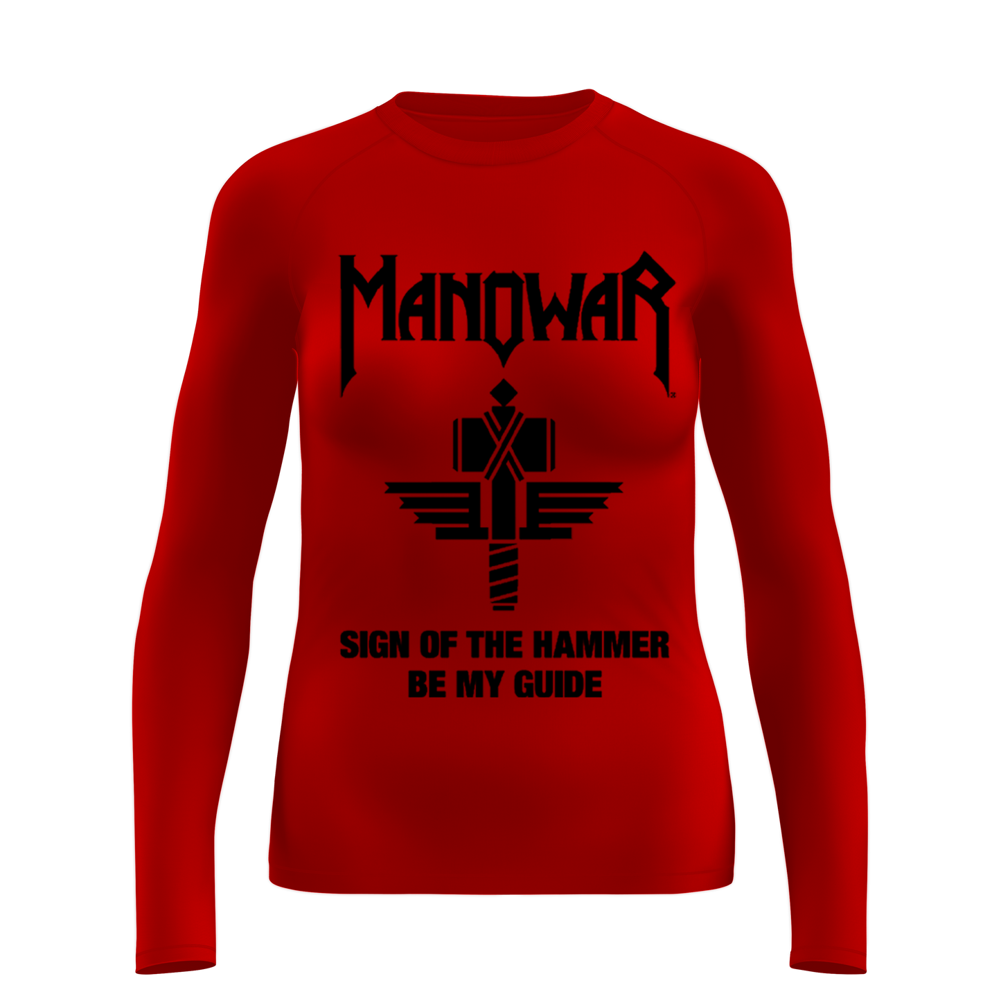 Manowar Ladies Long Sleeve Sign Of The Hammer - red - Ltd. Edition