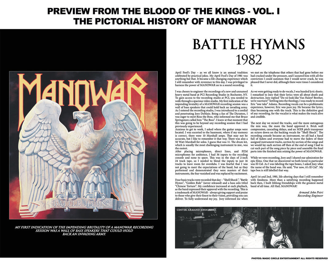 Photo Book - The Blood Of The Kings Vol. I - The History Of MANOWAR